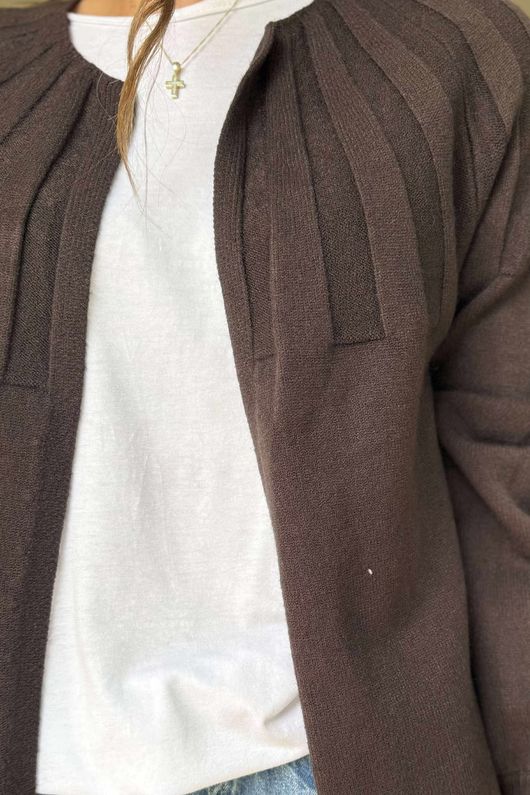 Laundry B Wicklow Fine Knit Throw On Cardigan Chocolate /2 =